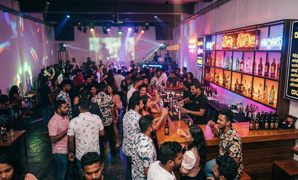 Scene of a nightclub in Colombo